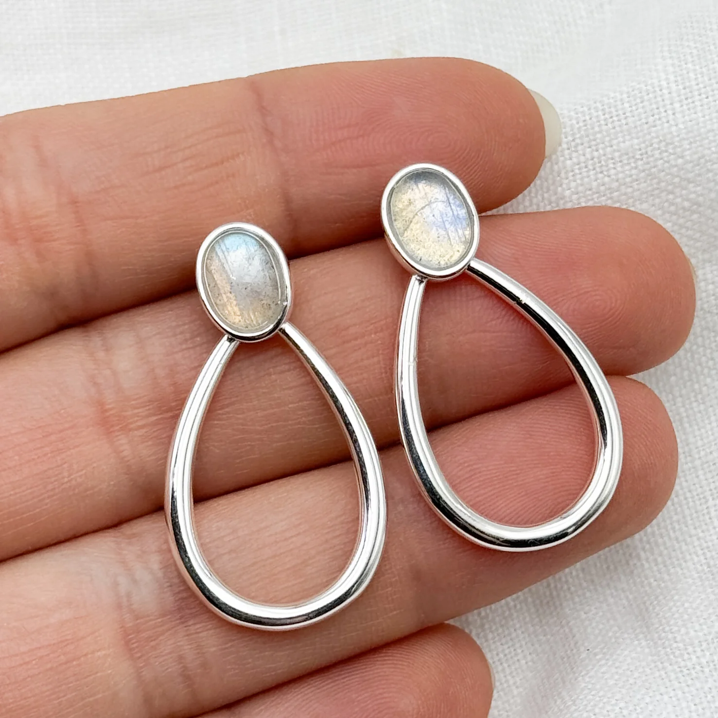 Aros colgante gota piedra - Image 3